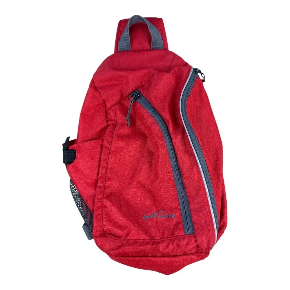 Eddie Bauer Red Ripstop Sling Backpack Unisex Single Strap Daypack Bag Gorpcore